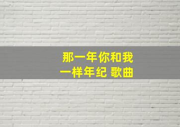 那一年你和我一样年纪 歌曲